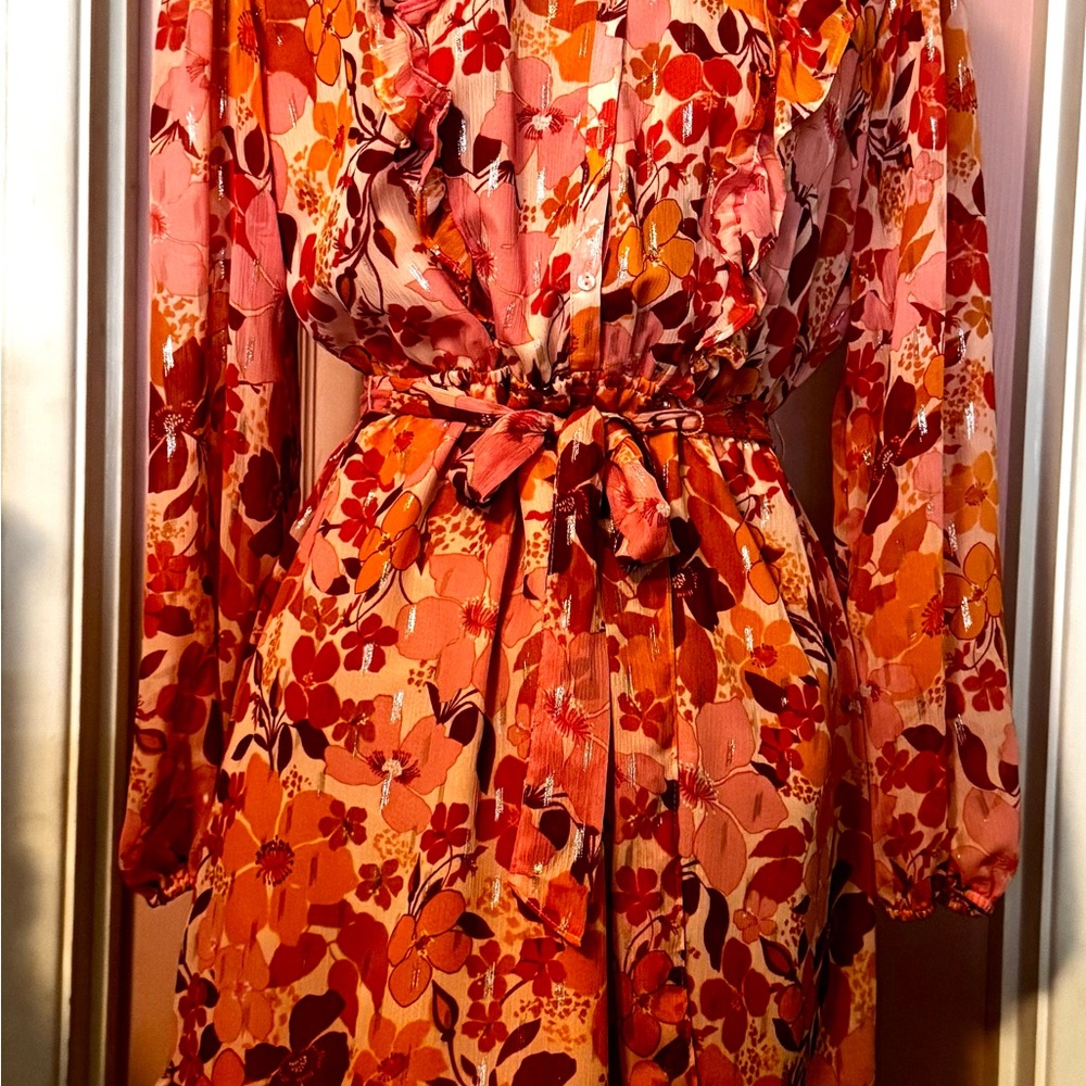 LC Lauren Conrad Vibrant Floral Long Sleeve Dress